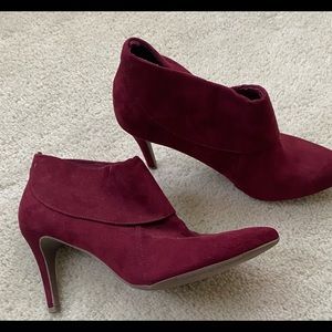 Burgandy suede boots